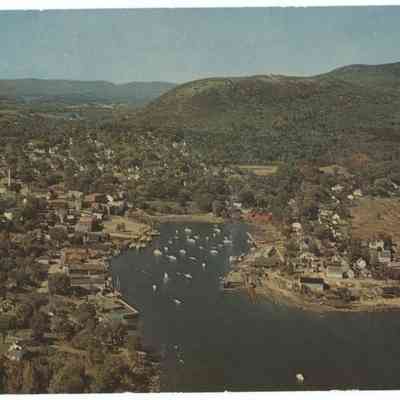 Aerial view of Camden Harbor