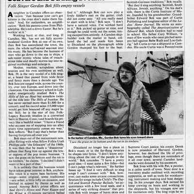 "Sea Airs and Striking Dreams - Folk Singer Gordon Bok fills empty vessels."