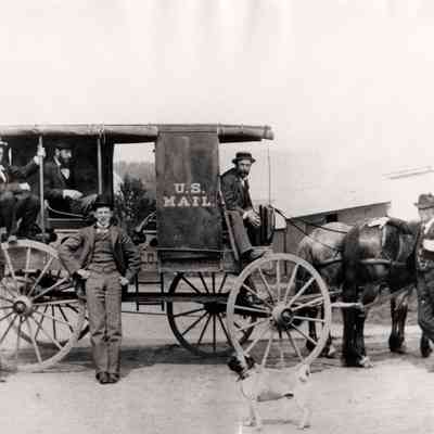 U.S. Mail stagecoach, Lincolnville 1889