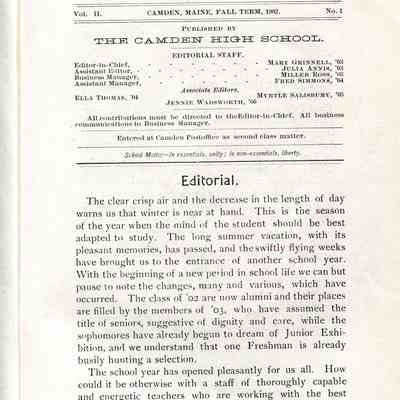 The Megunticook Fall 1902: Origformat: Book