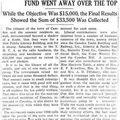 Drive for the Library Building Fund Went Way Over the Top