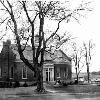 Camden Library - Front view with harbor