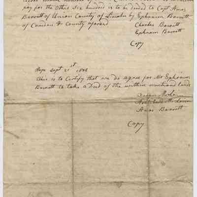 Charles Barrett to Amos Barrett, et al.