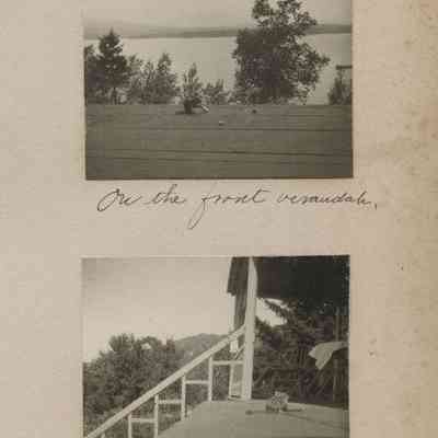 "On the front veranda."; "Having a good time."