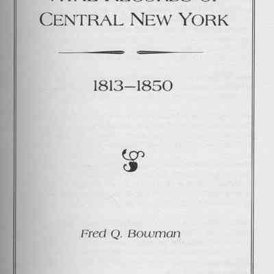 10,000 Vital Records of Central New York 1813-1850