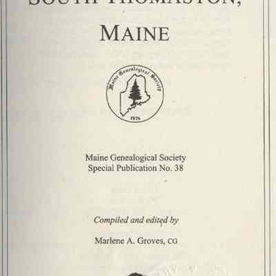 Vital Records of South Thomaston, Maine