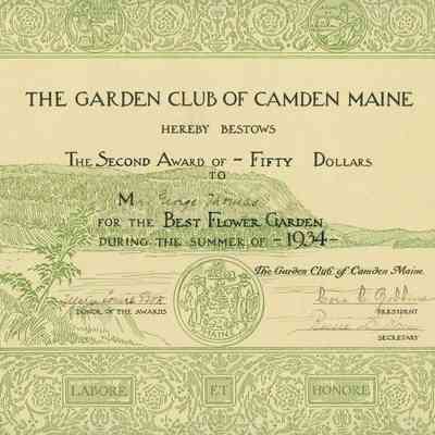 Garden Club Award - 1934