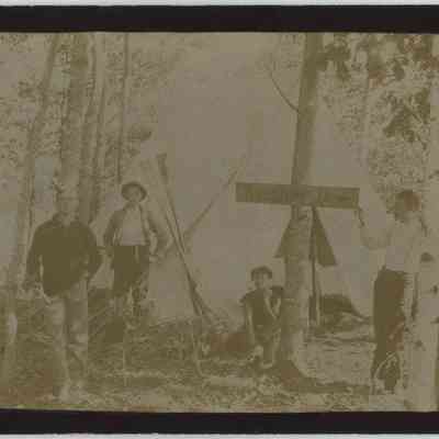 "Bozzler's Den" campsite circa 1890: Origsize: 8.5" x 5.5"; Origformat: Print-Photographic