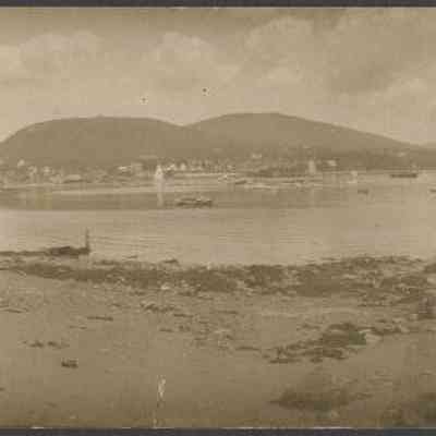 Outer Camden harbor viewed from Laite Beach circa 1910: Copyright: No known copyright restrictions.; Origsize: 3 x 11"; Origformat: Print-Photographic