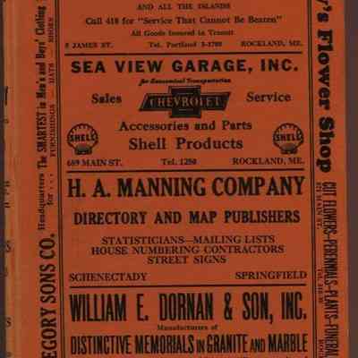 Manning's Rockland, Camden, Rockport, Thomaston, Union, and Warren, Maine Directory for Year Beginning September, 1938.
