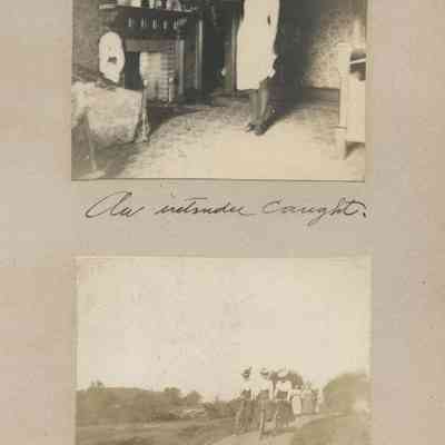 "An intruder caught."; "The three graces off for a ride."