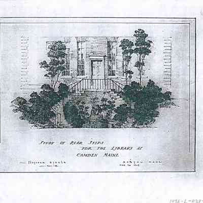 Study of Rear Steps for the Library at Camden, Maine