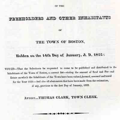 Boston Taxpayers in 1821 reference book: Origformat: Book
