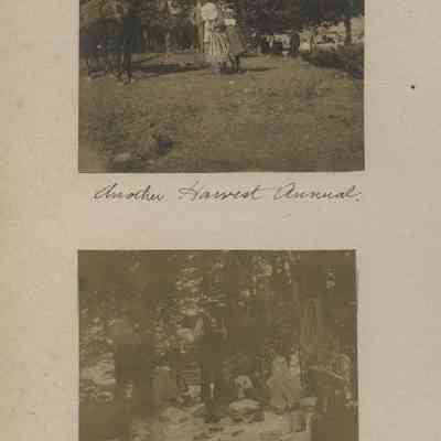 "Another Harvest Annual."; "The Youngs and ourselves at a picnic."