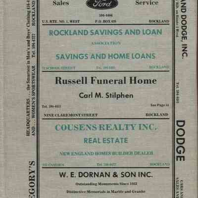 Manning's Rockland, Camden, Rockport and Thomaston (Knox County, Maine) Directory, 1973