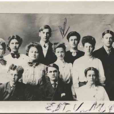 Edna St Vincent Millay photographed with her class, February 23 1906: Copyright: No known copyright restrictions.; Origformat: Print-Photographic; Resolution: 800 dpi