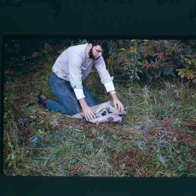 Hen being released from burlap sack