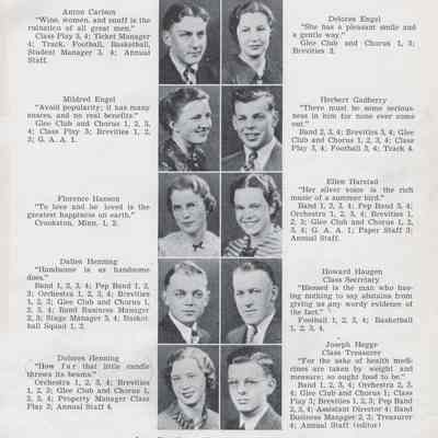 Hillsboro High School 1937 Yearbook: Class of 1937 Senior photographs on page nine