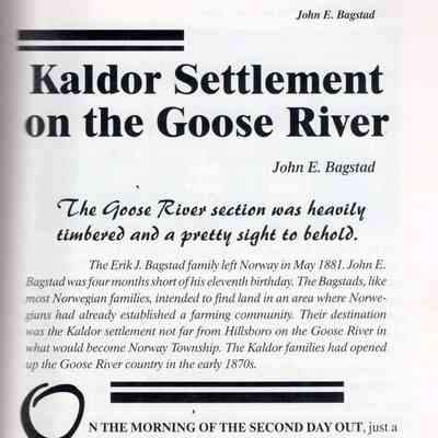 Kaldor Settlement on the Goose River, by John E. Bagstad: Page 17