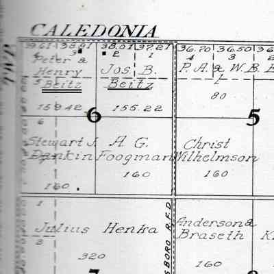 1927 Standard Atlas of Traill County, North Dakota: Portion of Herberg Township, Beitz land in north-half of Section 6.