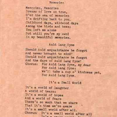 Hillsboro High School: 20 June 1981, All School Reunion Program Songs