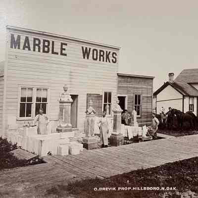 Marble Works and Residence of O. Brevik, Hillsboro, ND
