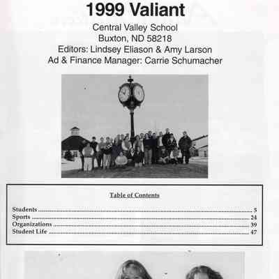 Central Valley High School 1999 Yearbook: Yearbook Editors and Manager, and Table of Contents