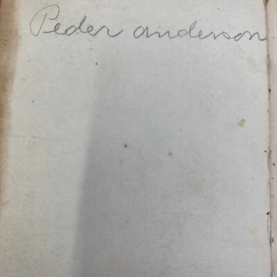 Inscription page: 1726 Norwegian Bible owned by Peter (Peder) Anderson