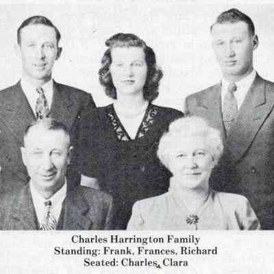 Hendrum Centennial, 1882-1982, book, page 196, Column 1: Charles and Clara Harrington, with children Frank, Francis and Richard