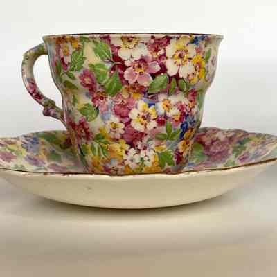 Cup, Saucer, Creamer, and Sugar Bowl