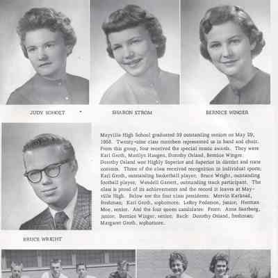 Mayville High School 1958 Yearbook: Senior photos, page 44