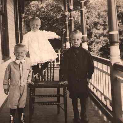 Hovet boys (l-r): Kermit, Berto & Gerald, sons of Albert K. and Tone (Hedde) Hovet, Stavanger Township, Traill County, ND