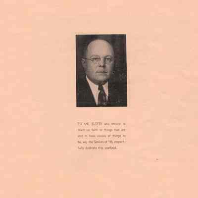 Hillsboro High School: 1946 Yearbook dedication page