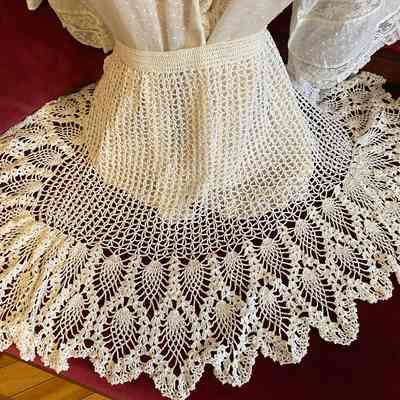 White Crocheted Apron
