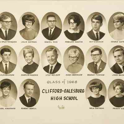 Clifford-Galesburg High School 1968 Class Photo