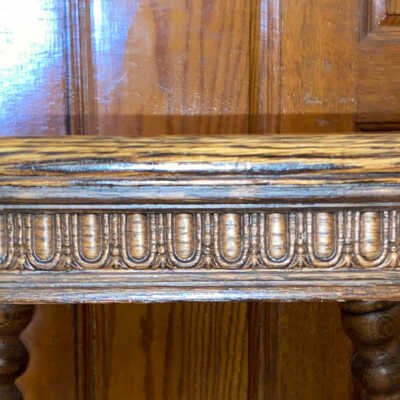 Oak Parlor Table with Marble Clawed Feet - Wold Farm