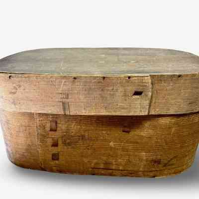 Norwegian wooden box, 1860s, used by Mari Swenson, Hillsboro, North Dakota