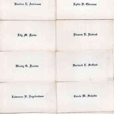 1922 Hillsboro High School graduation: Kenneth O. Hovet's collection of calling cards from classmates and friends