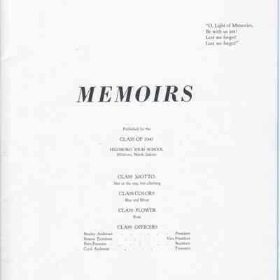 Hillsboro High School 1940 Yearbook: Inside title page