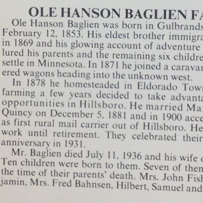 Traill County History, Vol. I, pg. 30