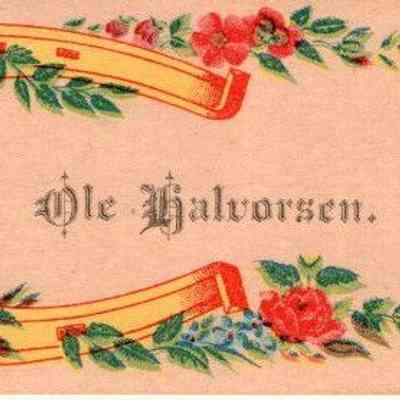 Calling card: Ole Halvorsen, early resident, Buxton, Traill County, Dakota Territory