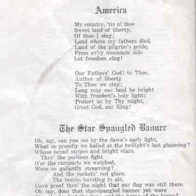 Old Settlers' Reunion, 1921, Hillsboro, Traill County, North Dakota: Songs