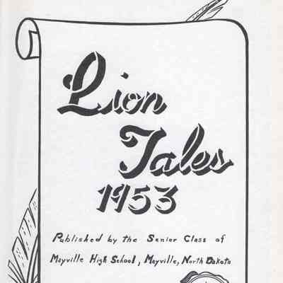 Mayville High School 1953 Yearbook: Title page