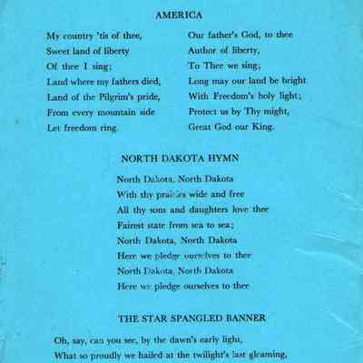 Traill County Rural Schools: 1962 Eighth Grade Graduation Program songs