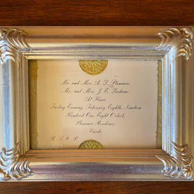 1901 Plummer Party Invitation