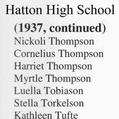 Hatton High School: Class of 1937 list of graduating students, part 2