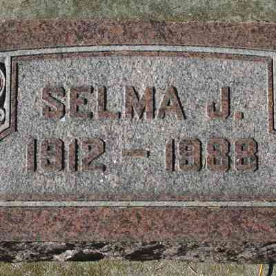 Grave-marker, Selma J. Vaagene, photo courtesy US Find-a-Grave: Bethany Cemetery, Morgan Township, Traill County, ND