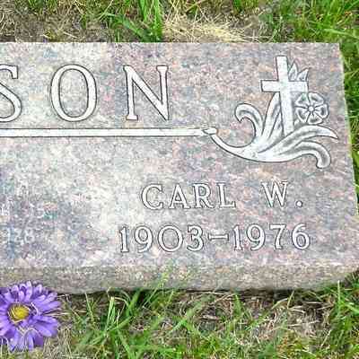 St. Rose of Lima Catholic Cemetery, Hillsboro, North Dakota: Grave-marker, Carl W. Olson and Margaret J. (Kneip) Olson, photo courtesy US Find-a-Grave.
