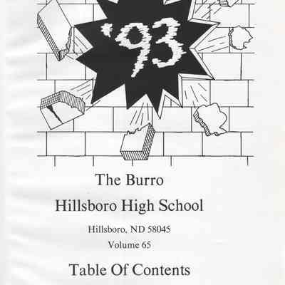 Hillsboro High School: 1993 Yearbook title and contents page