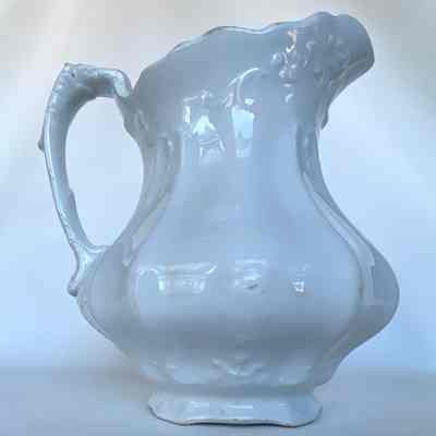 White Ironstone Bowl & Pitcher